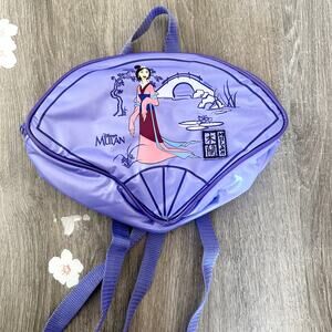 VINTAGE Disney’s MULAN Children’s BACKPACK Purple Fan Shaped by Pyramid Handbags